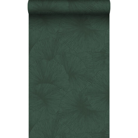 papier peint effet 3D feuilles vert foncé - Origin Wallcoverings (1/5)