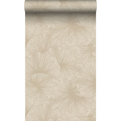 papier peint effet 3D feuilles beige - Origin Wallcoverings (1/5)