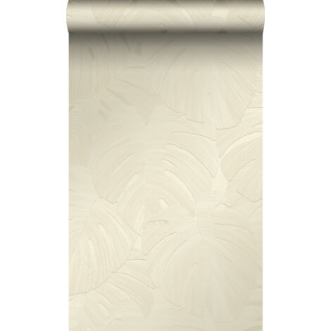 papier peint feuilles tropicales beige clair - Origin Wallcoverings (1/5)