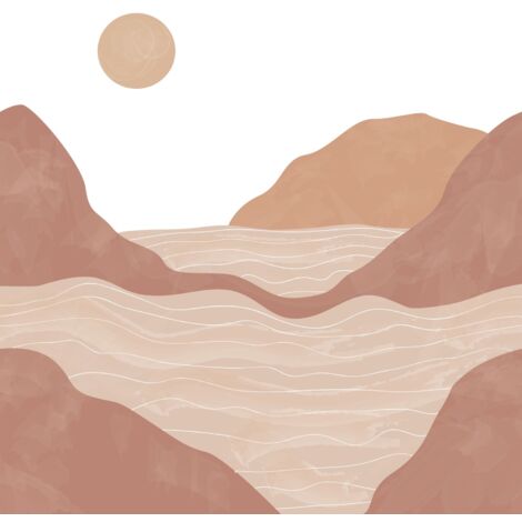 papier peint panoramique montagnes marron terracotta  - ESTAhome (1/5)