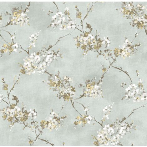 papier peint fleurs vert grisé  - Sanders & Sanders (1/3)