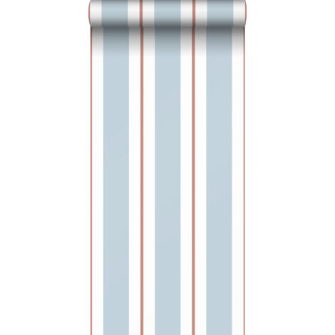 papier peint à rayures bleu et terracotta  - Sanders & Sanders (1/5)