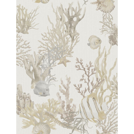 papier peint le monde sous-marin beige chaud  - Sanders & Sanders (1/2)