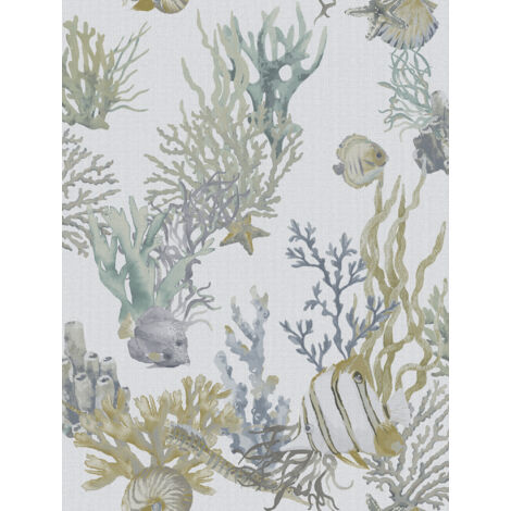 papier peint le monde sous-marin bleu gris - Sanders & Sanders (1/2)