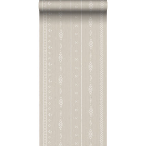papier peint motif ethnique beige et blanc - Sanders & Sanders (1/5)