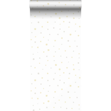 papier peint petites étoiles jaune, beige et blanc - Sanders & Sanders (1/5)