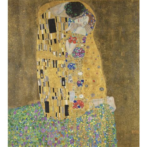 papier peint panoramique Le Baiser de Gustav Klimt marron - Sanders & Sanders (1/3)