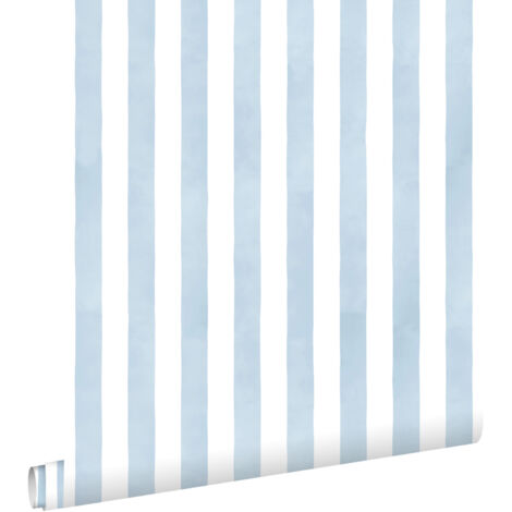 papier peint rayé bleu et blanc - ESTAhome (1/5)