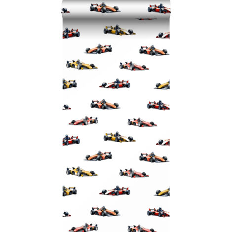 papier peint voitures de course rouge, orange et jaune  - Sanders & Sanders (1/4)