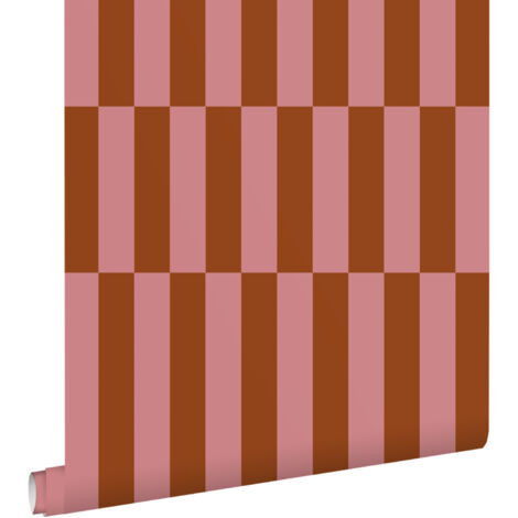 papier peint à rayures rose et rouge  - ESTAhome (1/5)