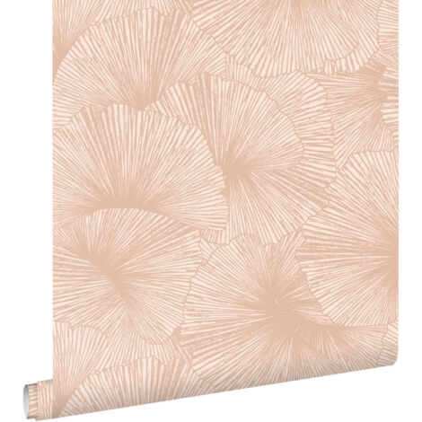 papier peint effet 3D feuilles vieux rose  - ESTAhome (1/5)