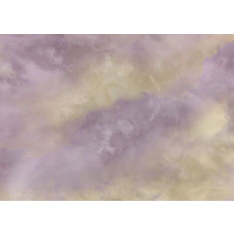 papier peint panoramique nuages violet foncé et jaune - Komar (1/3)