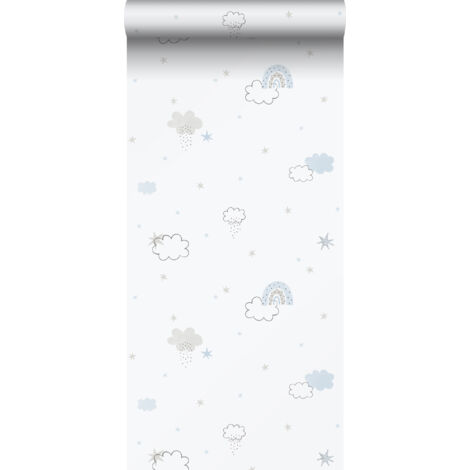 papier peint petits nuages bleu clair et blanc - Sanders & Sanders (1/5)