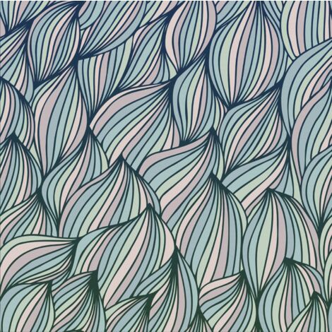 papier peint panoramique feuilles bleu - Komar (1/3)