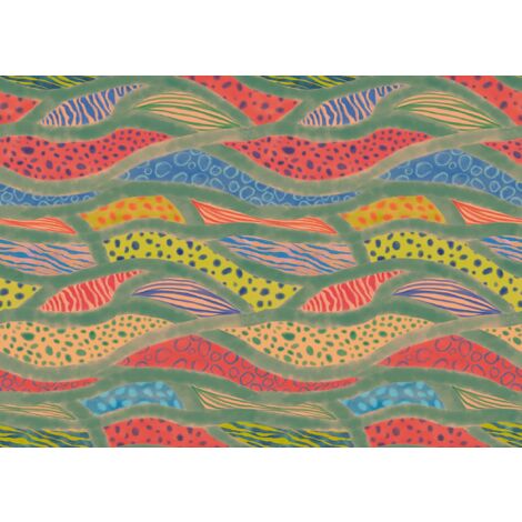papier peint panoramique lignes ondulées multicolore - Komar (1/3)