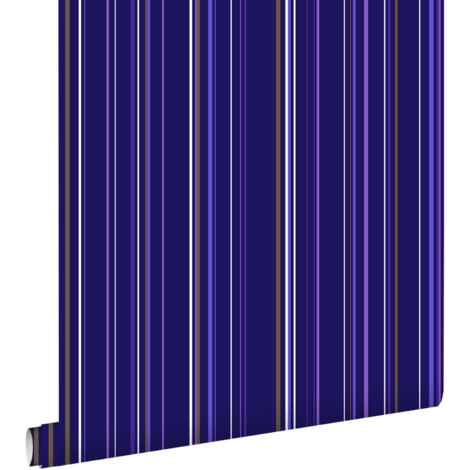 papier peint à rayures violet et marron - ESTAhome (1/5)