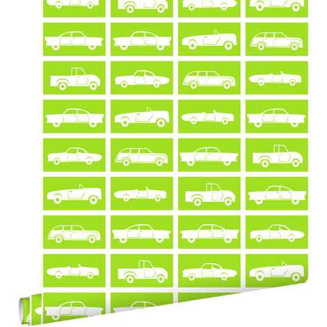papier peint voitures vert citron  - ESTAhome (1/5)