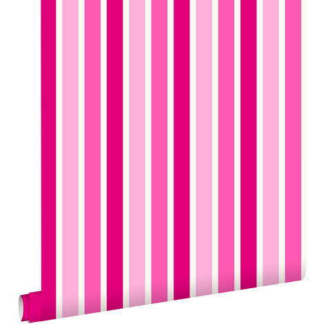 papier peint à rayures rose  - ESTAhome (1/5)