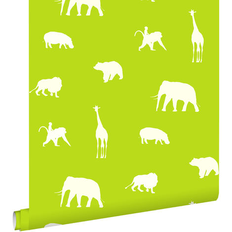 papier peint animaux vert citron  - ESTAhome (1/5)