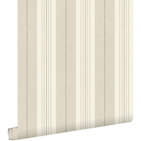 papier peint à rayures marron  - ESTAhome (1/5)