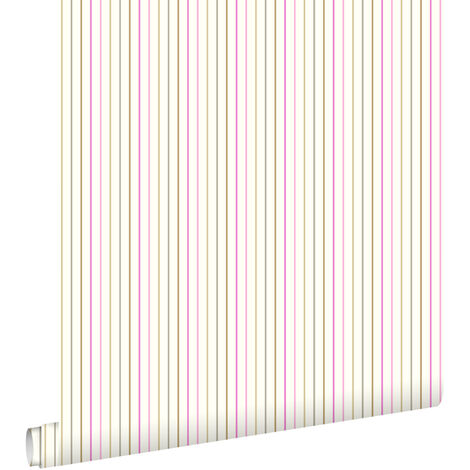 papier peint à rayures rose doux  - ESTAhome (1/5)