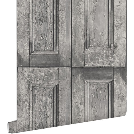 papier peint portes à panneaux gris  - ESTAhome (1/5)