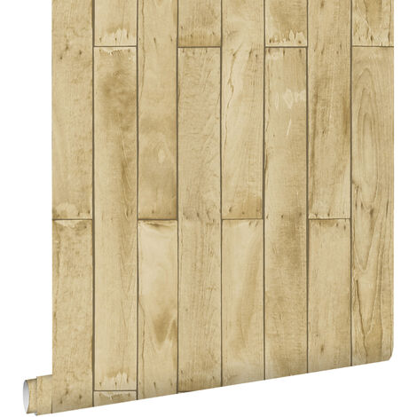 papier peint imitation bois beige et marron - ESTAhome (1/5)