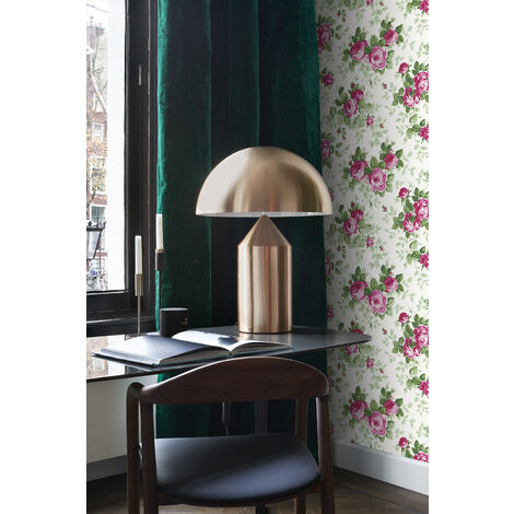 papier peint roses rose  - Origin Wallcoverings