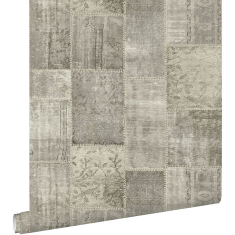 papier peint motif kilim taupe - ESTAhome (1/5)