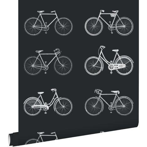 papier peint vélos noir et blanc  - ESTAhome (1/5)