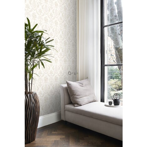 papier peint ornement blanc  - Origin Wallcoverings