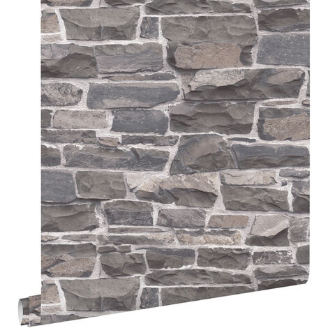 papier peint brique bleu et gris  - ESTAhome (1/5)