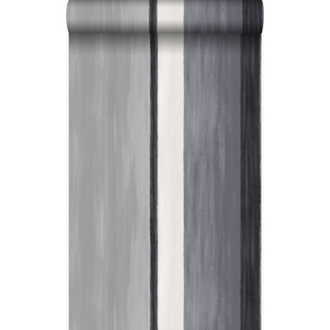 papier peint à rayures noir et gris  - Origin Wallcoverings (1/5)