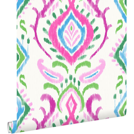 papier peint baroque vert et rose - ESTAhome (1/5)