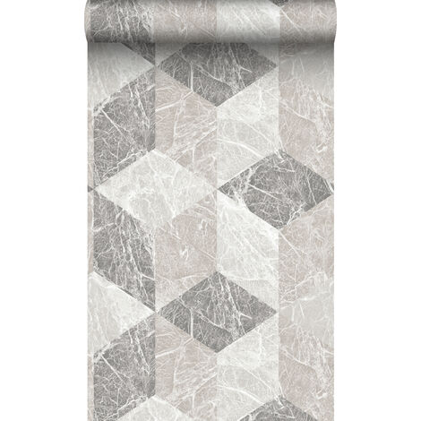 papier peint motif marbre 3D beige et taupe - Origin Wallcoverings (1/5)