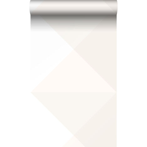 papier peint gros triangles beige crème clair et blanc mat - Origin Wallcoverings (1/5)