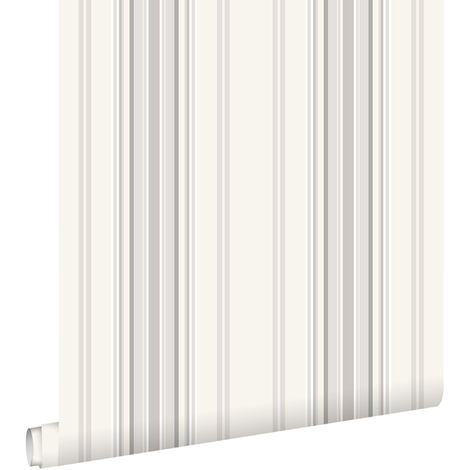 papier peint à rayures gris et beige - ESTAhome (1/5)