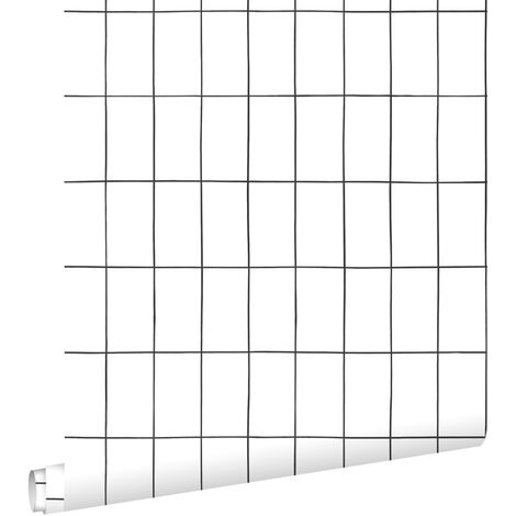 papier peint carrelage noir et blanc  - ESTAhome (1/5)