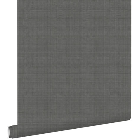 papier peint lin gris foncé - ESTAhome (1/5)