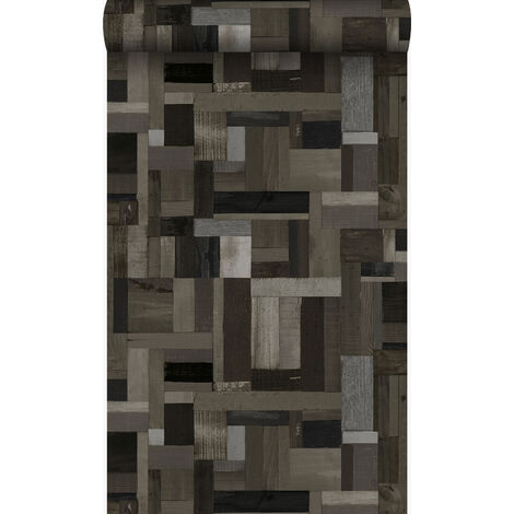 papier peint imitation bois noir et gris - Origin Wallcoverings (1/5)