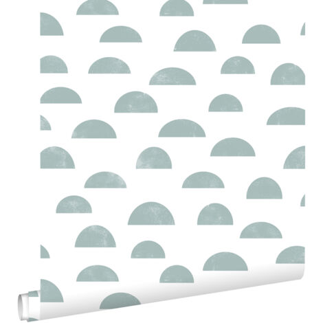 papier peint motif graphique bleu gris - ESTAhome (1/5)
