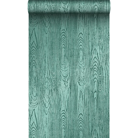 papier peint imitation bois vert émeraude - Origin Wallcoverings (1/5)