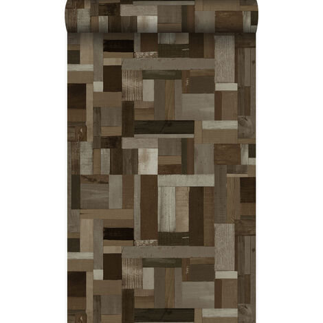 papier peint imitation bois brun foncé - Origin Wallcoverings (1/5)