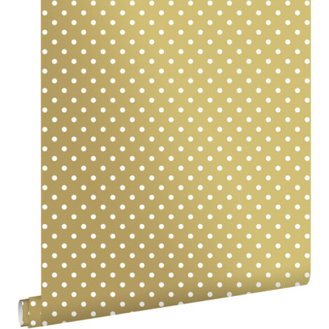 papier peint à motif de petits points or brillant et blanc - ESTAhome (1/5)