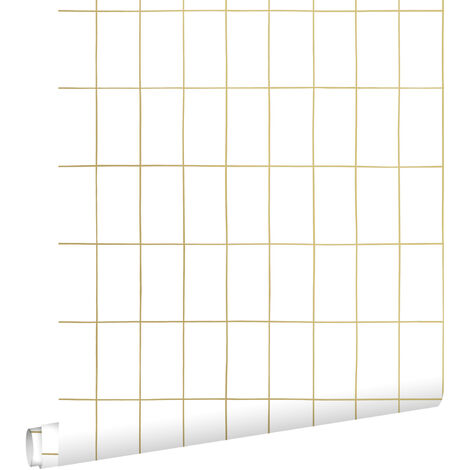 papier peint carrelage blanc et or - ESTAhome (1/5)