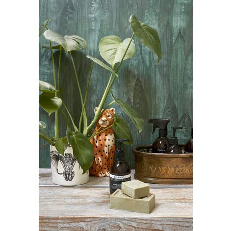 papier peint feuilles vert jade  - ESTAhome