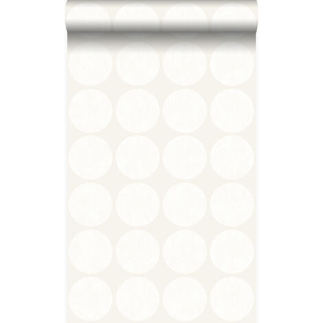 papier peint grandes sphères vieillies, altérées et touchées par les intempéries blanc crème  - Origin Wallcoverings (1/5)
