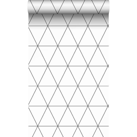papier peint triangles graphiques noir et blanc - Origin Wallcoverings (1/5)