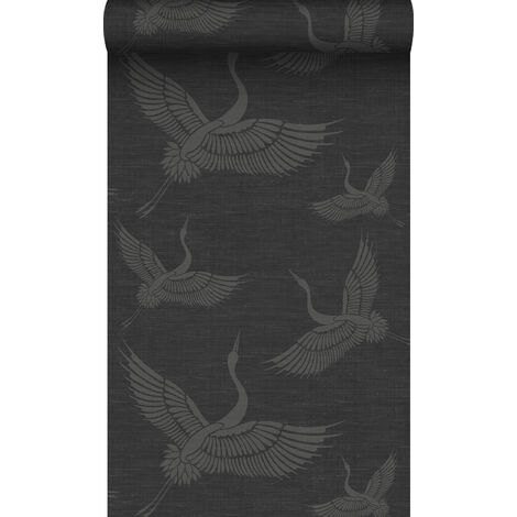 papier peint oiseaux de grue gris foncé - Origin Wallcoverings (1/5)