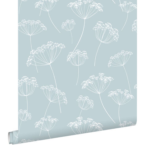 papier peint ombelles bleu clair et blanc - ESTAhome (1/5)